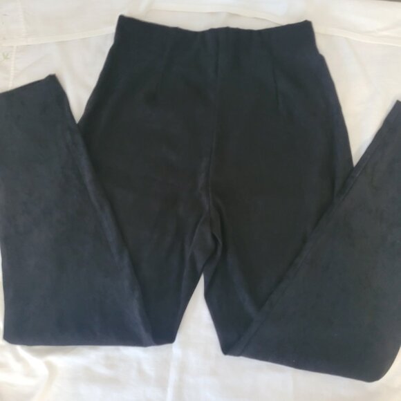 Black Faux Suede Womens Pants Dress Barn Size 12 - Picture 9 of 14